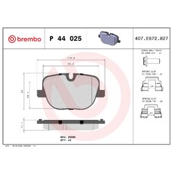 Brake Pad Set BREMBO P44025 OE Ref LR025739