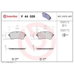 Brake Pad Set BREMBO P44028 OE Ref J9C35094