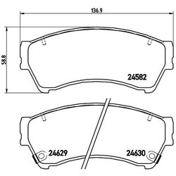 Brake Pad Set BREMBO P49039 OE Ref G3YA3328Z