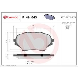 Brake Pad Set BREMBO P49043 OE Ref NF7Y3323Z