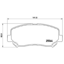 Brake Pad Set BREMBO P49045 OE Ref K0Y13328Z