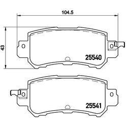 Brake Pad Set BREMBO P49047 OE Ref DAY32648ZA
