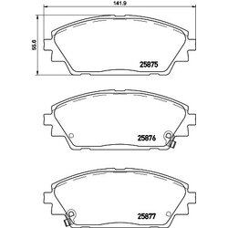 Brake Pad Set BREMBO P49050 OE Ref B4Y03328ZB
