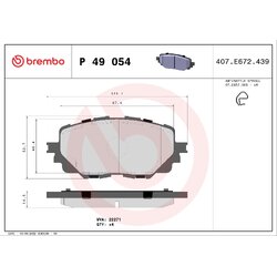 Brake Pad Set BREMBO P49054 OE Ref 6000615055