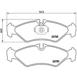 Brake Pad Set BREMBO P50081 OE Ref 2D0698451C