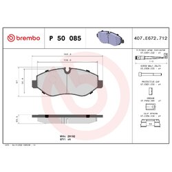 Brake Pad Set BREMBO P50085 OE Ref 2E0698151B