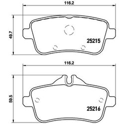 Brake Pad Set BREMBO P50099 OE Ref 0004206704