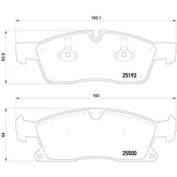 Brake Pad Set BREMBO P50109 OE Ref 0064203820