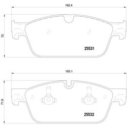 Brake Pad Set BREMBO P50112 OE Ref A0064203720