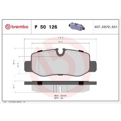 Brake Pad Set BREMBO P50126 OE Ref 4474200320