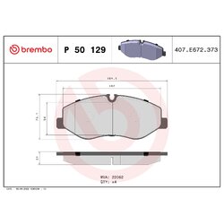 Brake Pad Set BREMBO P50129 OE Ref 4474200220
