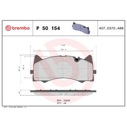 Brake Pad Set BREMBO P50154 OE Ref 0004205004