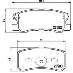 Brake Pad Set BREMBO P54031 OE Ref 68020256AA