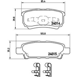 Brake Pad Set BREMBO P54034 OE Ref K05191271AA