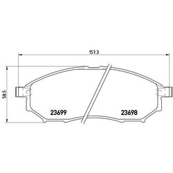 Brake Pad Set BREMBO P56058 OE Ref MQ710558