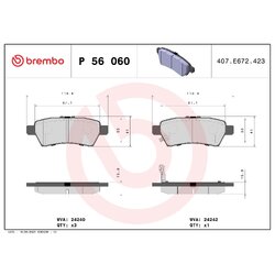 Brake Pad Set BREMBO P56060 OE Ref 44060EA090