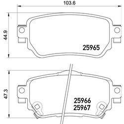 Brake Pad Set BREMBO P56098 OE Ref D40604CA0B