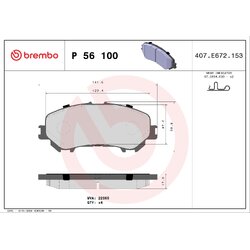 Brake Pad Set BREMBO P56100 OE Ref D10604EA0A
