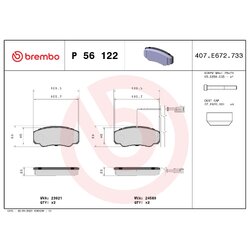 Brake Pad Set BREMBO P56122 OE Ref 5001868608