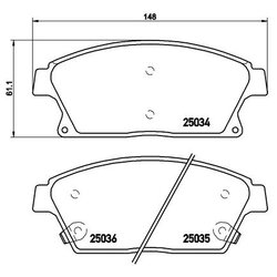 Brake Pad Set BREMBO P59077 OE Ref 13412810