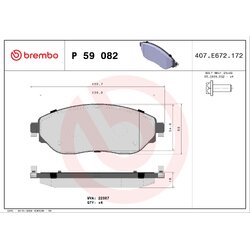 Brake Pad Set BREMBO P59082 OE Ref 006000620046