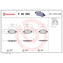 Brake Pad Set BREMBO P59095 OE Ref 13517515