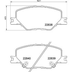 Brake Pad Set BREMBO P59096 OE Ref 84124408