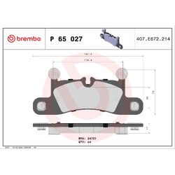 Brake Pad Set BREMBO P65027 OE Ref 7P0698451A