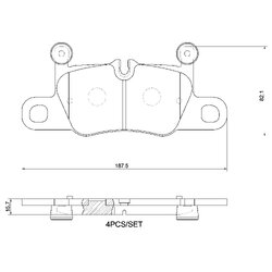 Brake Pad Set BREMBO P65044 OE Ref 9Y0698451E
