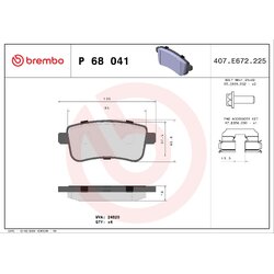 Brake Pad Set BREMBO P68041 OE Ref 440603558R