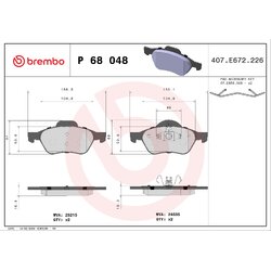 Brake Pad Set BREMBO P68048 OE Ref 7701209100