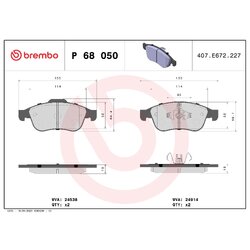 Brake Pad Set BREMBO P68050 OE Ref 4106000Q1B