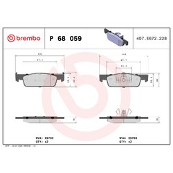 Brake Pad Set BREMBO P68059 OE Ref 410605612R