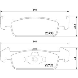 Brake Pad Set BREMBO P68060 OE Ref 8660003852