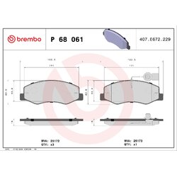 Brake Pad Set BREMBO P68061 OE Ref 4406000Q0M