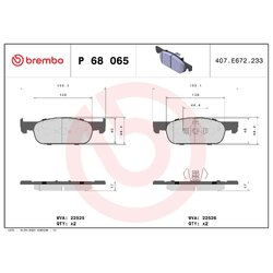 Brake Pad Set BREMBO P68065 OE Ref 410605536R