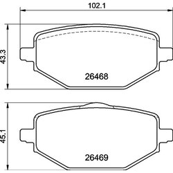 Brake Pad Set BREMBO P68076 OE Ref 440602361R