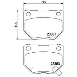 Brake Pad Set BREMBO P78016 OE Ref 26696FA000