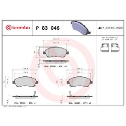 Brake Pad Set BREMBO P83046 OE Ref 0446505131