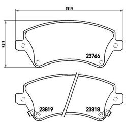 Brake Pad Set BREMBO P83064 OE Ref 0446502130