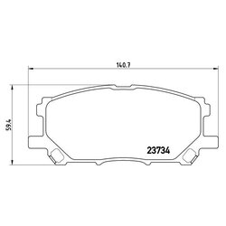 Brake Pad Set BREMBO P83067 OE Ref 044650W070