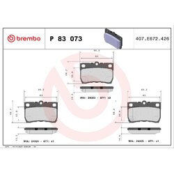 Brake Pad Set BREMBO P83073 OE Ref 0446630210
