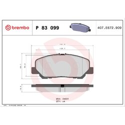 Brake Pad Set BREMBO P83099 OE Ref 0446528520