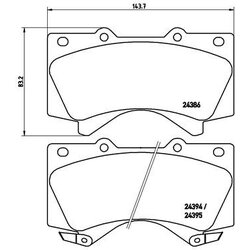 Brake Pad Set BREMBO P83107 OE Ref 044650C020