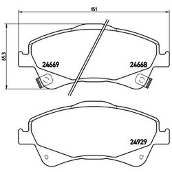 Brake Pad Set BREMBO P83109 OE Ref 0446502190