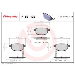 Brake Pad Set BREMBO P83133 OE Ref 0446602260