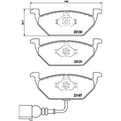 Brake Pad Set BREMBO P85072X OE Ref 1J0698151E