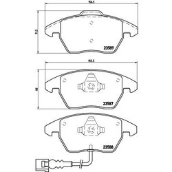 Brake Pad Set BREMBO P85075X OE Ref 1K0698151C