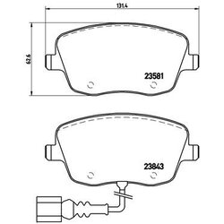 Brake Pad Set BREMBO P85077 OE Ref 6Q0698151C