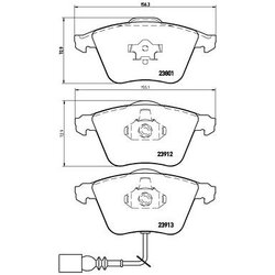 Brake Pad Set BREMBO P85079 OE Ref 1K0698151P